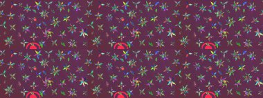 Çiçekli, yapraklı, çiçek desenli eskiz. El çizimi. Raster illüstrasyonu.