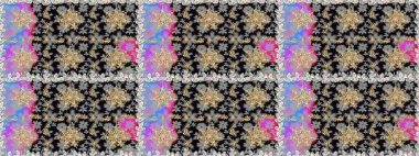 Altın kar taneleri basit, pürüzsüz desen. Soyut duvar kâğıdı, ambalaj dekorasyonu. Gri ve siyah renklerde Raster altın deseni. Kışın sembolü, Mutlu Noel tatili, Mutlu yıllar 2019.