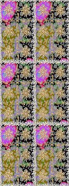 Çiçek kiremitleri. İslam tasarımı. Raster altın tekstil baskısı. Kusursuz desenli oryantal süs. Altın desenli gri ve nötr renkler ve altın elementler.