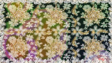 Raster oryantal süs. Kusursuz altın desen. Altın elementlerle nötr ve gri renklerde altın desen.