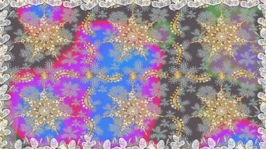 Geleneksel klasik raster altın pürüzsüz desen. Barok tarzında kusursuz bir doğulu süsü. Gri ve nötr renklerdeki altın elementler.