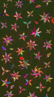 Şirin çiçek elementleri. Renkli Bahar Teması eskiz kalıbı. Taslak desenli, modaya uygun kumaş deseni. Düz Çiçek Elementleri Tasarımı. Raster illüstrasyonu.