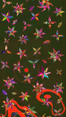 Raster illüstrasyonu. Çiçeğin suluboya çizimlerinin mükemmel deseni. Moda baskısı. Suluboya çizim kalıbı. Eski model. Dekorasyon ve tasarım için güzel desen.