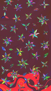 Güzel kumaş deseni. Küçük bir çiçekte eskiz deseni. Raster illüstrasyonu. Güzel çiçek arkaplanı..