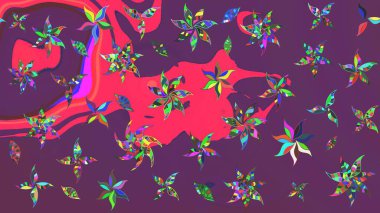 Raster illüstrasyonu. Tomurcukları papatya çiçekleri olan sevimli bir çiçek deseni. Eski usul. Kumaş, tekstil, duvar kağıdı baskısı için. Eskiz geçmişi. Miles Fleur, dandik süs.