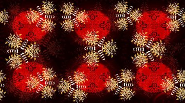 Suluboya tarzında siyah ve kırmızı renkte çiçekler. Raster illüstrasyonunda çiçek deseni çizimi.