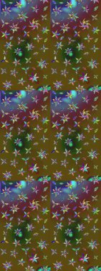 Çiçekli çiçek deseni, suluboya. Süslü kumaş deseni. Raster deseni.