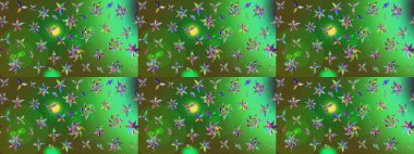 Çiçek desenli eskiz, yaz çiçekleri. Düz Çiçek Elementleri Tasarımı. Renkli Bahar Teması eskiz kalıbı. Yeşil ve mavi renkte çiçekler.