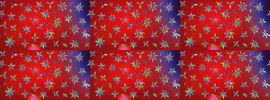 Nazikçe, yaz çiçekleri kırmızı ve mor renklerde. Raster deseni. Raster illüstrasyonu. Küçük çiçekte sevimli çiçek deseni var..