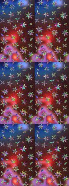 Küçük çiçekteki sevimli çiçek deseni. Robot resim. Raster illüstrasyonu.