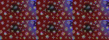 Raster illüstrasyonu. Küçük çiçekli şirin bir desen. Çiçek ve yapraklı çiçek deseni.