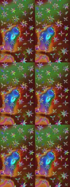 Çiçekler suluboya tarzında kahverengi ve yeşil renklerde. Kahverengi ve yeşil renkte çiçekler olan çiçek deseni çiz.