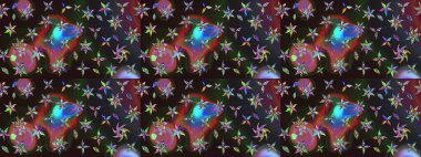 Gri ve kahverengi renkli çiçek çizimi. Çiçek deseni. Raster illüstrasyonu. Şatafatlı bahar bahçesi dokusu. Gri ve kahverengi renkte çiçekler.