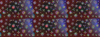 Suluboya çizim kalıbı. Mor ve kahverengi renkli çiçekler suluboya tarzında. Çiçek izi.