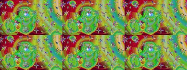 Güzel suluboya çiçekler, parlak resimler ilham verici yeşil ve kırmızı çiçek desenli eskiz arka planı. Raster..