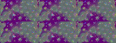 Elle boyanmış suluboya resim çizimleri, çiçekler ve bitkiler. Mor ve nötr renkte çiçekler.