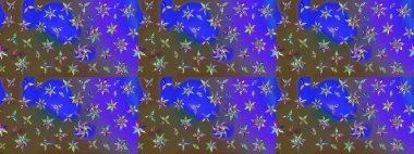 Sevimli çiçek raster deseni. Modaya uygun kumaş deseni. Renkli Yaz Temalı eskiz kalıbı. Düz Çiçek Elementleri Tasarımı.