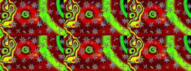 Organik motif arka planı. Çizim kalıbı. Raster illüstrasyonu. Ultraviyole kumaş deseni.