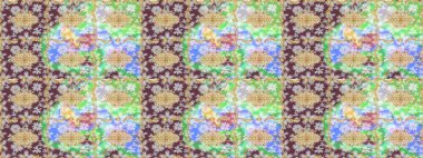 Altın elementlerle nötr renklerde altın desen. Raster Golden eskiz kalıbı. Düz elle çizilmiş klasik koleksiyon. Arkaplan, kumaş, altın duvar kağıdı.