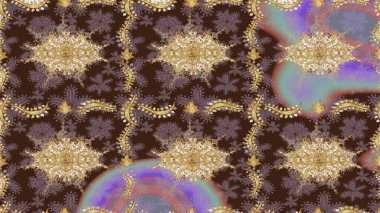 Soyut duvar kâğıdı, ambalaj dekorasyonu. Altın kar tanesi basit bir çizim kalıbı. Kış sembolü, Mutlu Noeller, Mutlu yıllar 2019. Kahverengi renklerde Raster altın deseni.