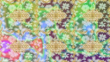 Altın elementlerle nötr renklerde altın desen. Geleneksel klasik altın desen. Barok tarzında eskiz oryantal süsü. Raster doğulu süsü.