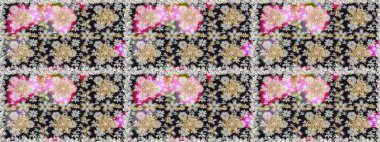 Kusursuz altın desen. Çiçek desenli altın metal. Raster altın çiçek süsü brokar kumaş ve cam desenli. Altın elementli gri renkler.