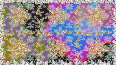 Antika altın tekrarlanabilir duvar kağıdı. Damask pürüzsüz yineleme kalıbı. Gri renklerdeki altın element. Barok tarzında altın çiçekli süs..