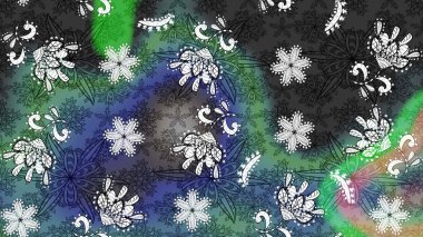 Tekstil, kumaş, ambalaj, hatıra defteri için hoş bir çiçek arkaplanı. Çocuksu tasarım. Elle çizilmiş çiçek desenli Raster çizimi. Gri ve mavi arkaplanda.