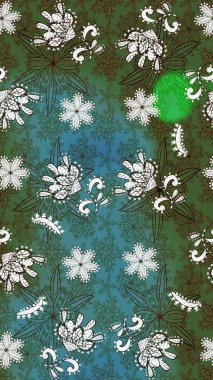 Tekstil, kumaş, kapaklar, duvar kağıtları, baskı, naylon, koleksiyon defteri, örgü, dekupaj için güzel bir eskiz. Küçük yeşil ve mavi çiçeklerle oldukça kaliteli besin torbası deseni.