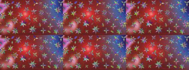 Kahverengi ve kırmızı renkte çiçekler. Hediye ambalaj kağıdı, tebrik kartları, posterler ve pankart tasarımı. Raster düz çiçek çizim deseni.