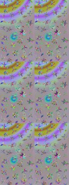 Küçük renkli çiçekler. Motley illüstrasyonu. Moda baskıları için zarif bir şablon. Gri ve nötr çiçekli bahar çiçekleri. Küçük çiçekte şirin desenler.