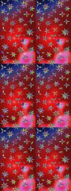 Raster düz çiçek çizim deseni. Hediye ambalaj kağıdı, tebrik kartları, posterler ve pankart tasarımı. Kırmızı ve pembe renkte çiçekler.