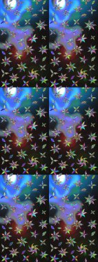 Gri ve mavi renkli etnik çiçekli zarif eskiz deseni. Raster Çiçek İllüstrasyonu güzel tekstil..