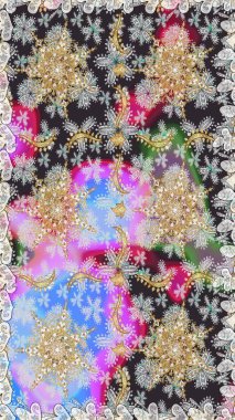 2019 Noel 'i, kar tanesi, yeni yıl. Gri ve nötr renklerde, altın elementlerle klasik, pürüzsüz desen.