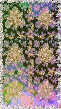 Kusursuz klasik altın desen. Tarafsız ve gri renklerdeki altın desenli altın elementler. Raster geleneksel oryantasyon süsü.