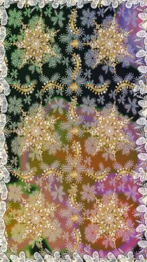 Gri ve nötr renklerde altın desenler ve altın elementler. Süslü raster dekorasyonu. Barok tarzında duvar kağıdı tasarımı için kusursuz damaske deseni arkaplanı.