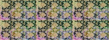 Gri ve nötr renklerdeki altın element. Altın çiçekli, pürüzsüz desen. Damask arkaplanı. Barok tarzında altın çiçekli süs..