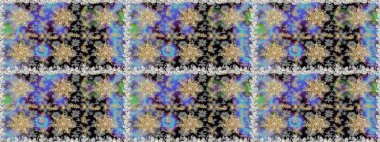 Doğu tarzı arabesk. Kusursuz altın desenli bukleler. Altın elementli gri ve nötr renkler. Raster altın desen. Raster illüstrasyonu.