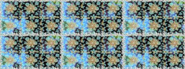 Altın element mavi ve nötr renklerde. Damask kusursuz yinelenen arkaplan. Barok tarzında altın çiçekli süs. Doku arkaplanı üzerine altın duvar kağıdı.