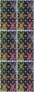 Lüks, kraliyet ve Viktorya dönemi konsepti. Gri ve siyah renklerde altın element. Süslü raster dekorasyonu. Gri ve siyah yerine altın rengi klasik barok çiçekli desenler..