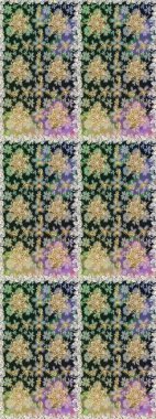 Damask arkaplanı. Altın çiçekli, pürüzsüz desen. Barok tarzında altın çiçekli süs. Gri ve nötr renklerdeki altın element.