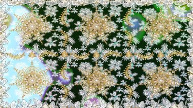 Gri ve nötr renklerde altın desenli altın elementler. Raster illüstrasyonu. Tekrarlayan elementlerle soyut arkaplan oluşturun. Kusursuz, klasik altın desen..