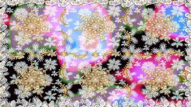 Geleneksel klasik raster altın pürüzsüz desen. Barok tarzında kusursuz bir doğulu süsü. Tarafsız ve gri renklerdeki altın elementler.