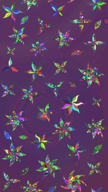 Renkli Bahar Teması eskiz kalıbı. Çiçek desenli çizim. Güzel kumaş deseni. Düz Çiçek Elementleri Tasarımı. Raster illüstrasyonu. Asya tekstil tarzında.