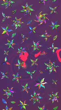 Mor ve mor renkli çiçekler. Kumaş desenli papatya çiçekleri ayrıntıları.