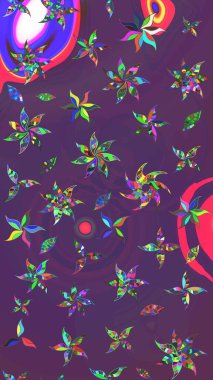 Raster çiçek desenleri çiziyor. Mor ve mor renkli vadilerin çiçekleri.