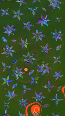 Robot resim. Küçük çiçekteki sevimli çiçek deseni. Raster illüstrasyonu.