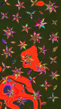 Raster illüstrasyonu. Modaya uygun kumaş deseni. Küçük çiçekteki sevimli çiçek deseni. Tony 'nin kumaş desenini çiz.