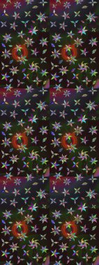 Gri ve kahverengi renkli çiçekler. Düz Çiçek Elementleri Tasarımı. Raster Illustrasyon 'daki Çiçek Deseni' nin son moda çizimi. Renkli Yaz Teması çizim şablonu.