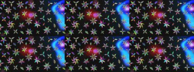 Renkli Bahar Teması eskiz kalıbı. Sevimli çiçek raster deseni. Gri ve mavi renkte çiçekler. Düz Çiçek Elementleri Tasarımı.